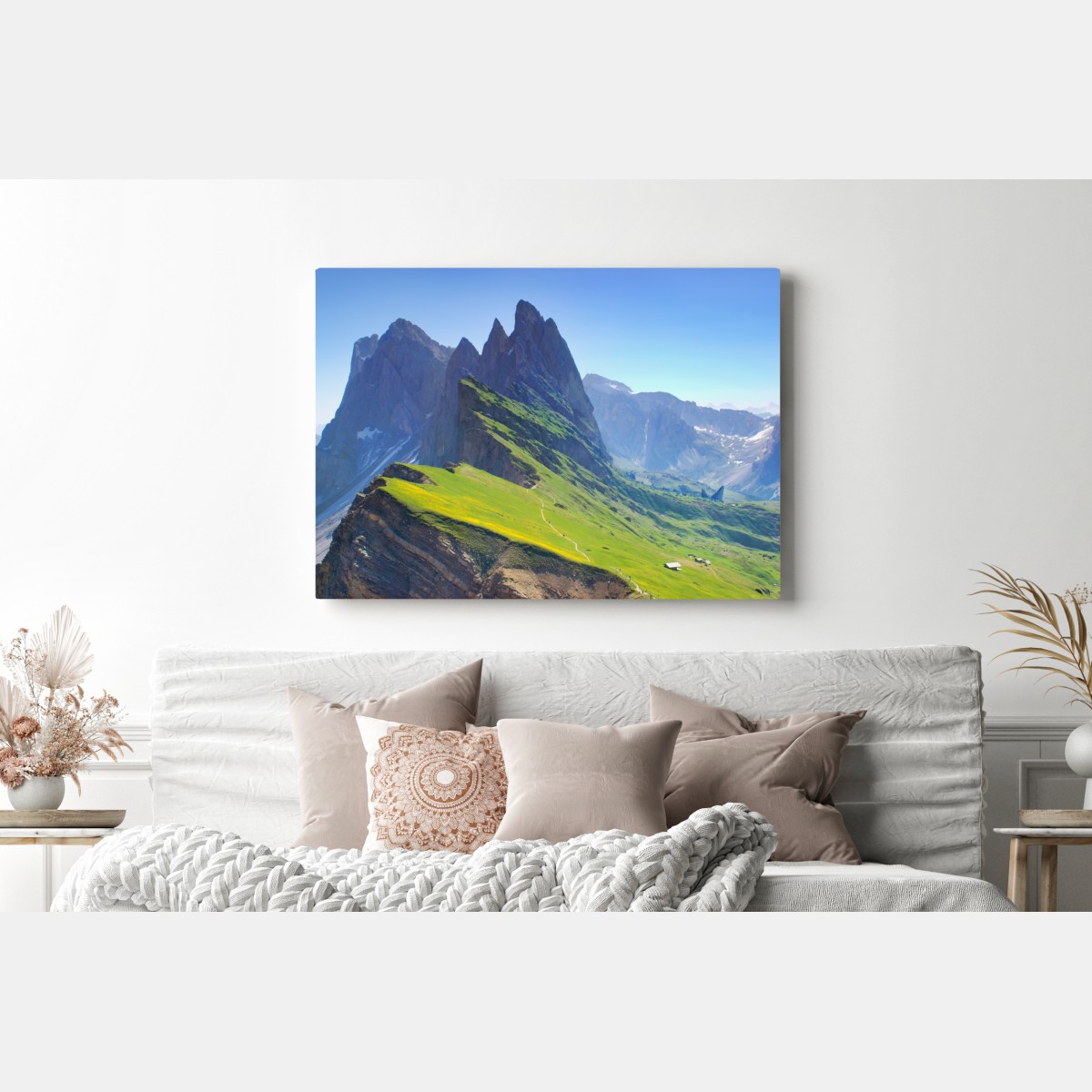 Leinwandbild majestätische Seceda in den Dolomiten – Wallnifity® Leinwandbild majestätische Seceda in den Dolomiten – Wallnifity®
