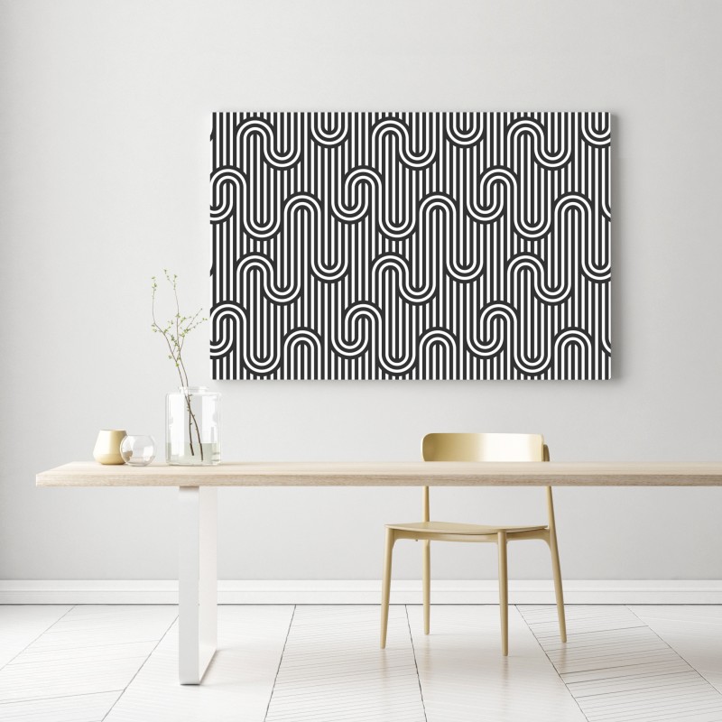 Leinwandbild schwarz-weiß geometrisches optisches muster – Wallnifity® Leinwandbild schwarz-weiß geometrisches optisches muster – Wallnifity®