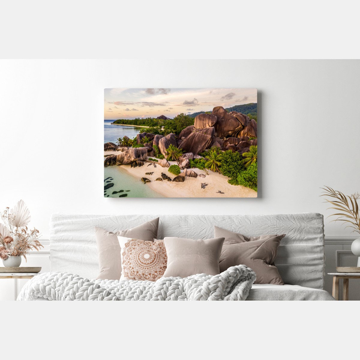 Leinwandbild Anse d'Argent tropischer granitstrand – Wallnifity®