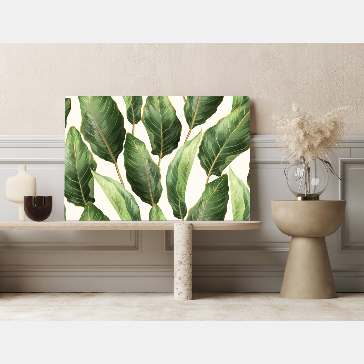 Leinwandbild tropisches bananenblattmuster – Wallnifity® Leinwandbild tropisches bananenblattmuster – Wallnifity®