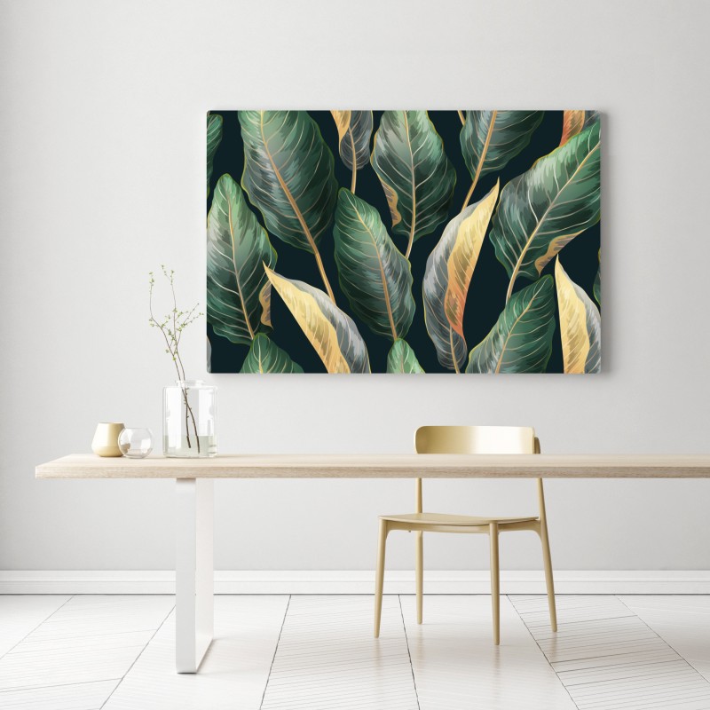 Leinwandbild vintage tropisches blättermuster – Wallnifity® Leinwandbild vintage tropisches blättermuster – Wallnifity®