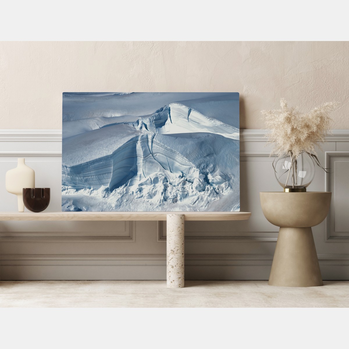 Leinwandbild gletscherlandschaft mit tiefen spalten – Wallnifity® Leinwandbild gletscherlandschaft mit tiefen spalten – Wallnifity®