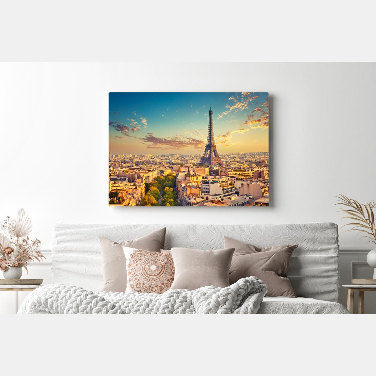 Leinwandbild sonnenuntergang über Paris skyline mit eiffelturm – Wallnifity® Leinwandbild sonnenuntergang über Paris skyline mit eiffelturm – Wallnifity®