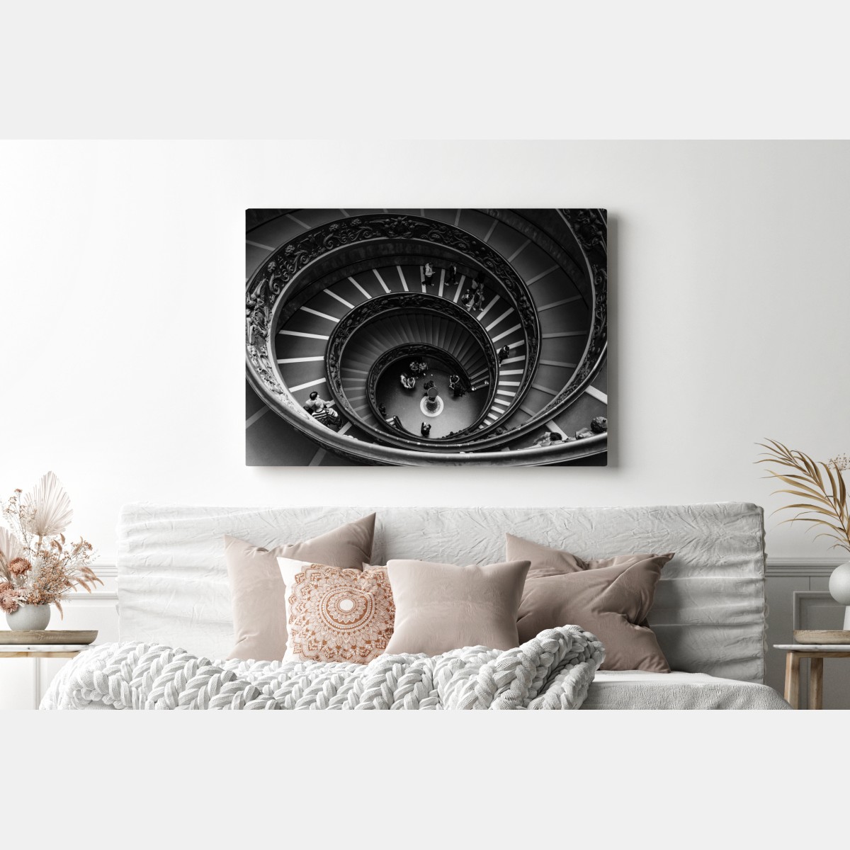 Leinwandbild dramatische spiraltreppe in monochrom – Wallnifity®