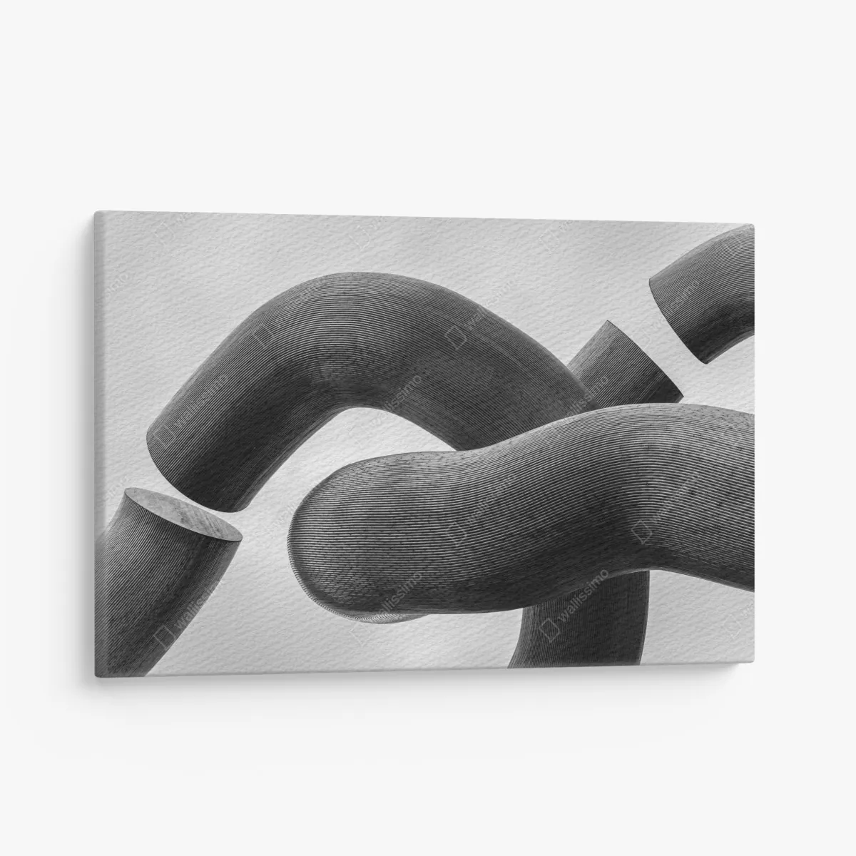 Leinwandbild gekrümmte formen abstrakte skulptur in grau – Wallnifity® Leinwandbild gekrümmte formen abstrakte skulptur in grau – Wallnifity®