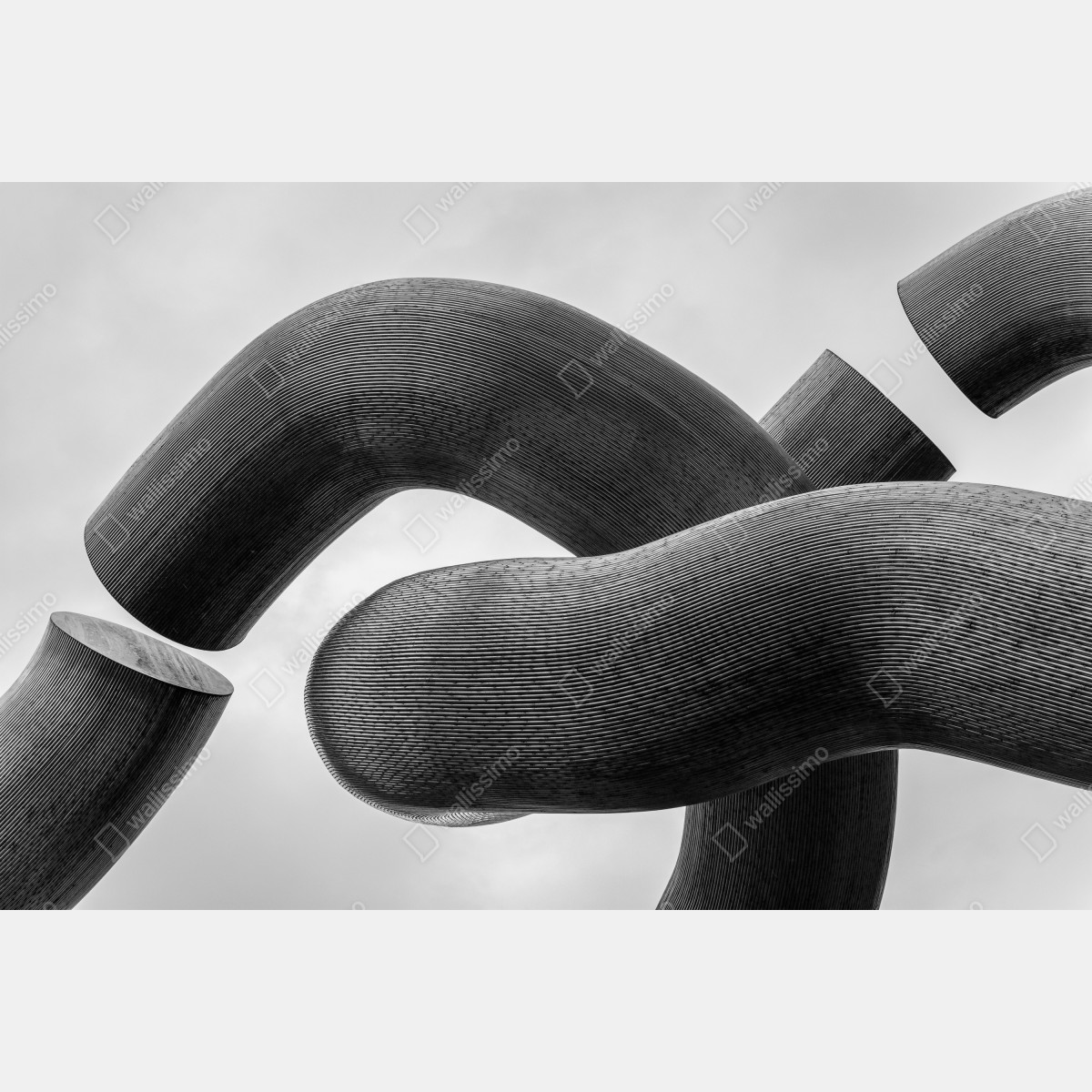 Leinwandbild gekrümmte formen abstrakte skulptur in grau – Wallnifity® Leinwandbild gekrümmte formen abstrakte skulptur in grau – Wallnifity®