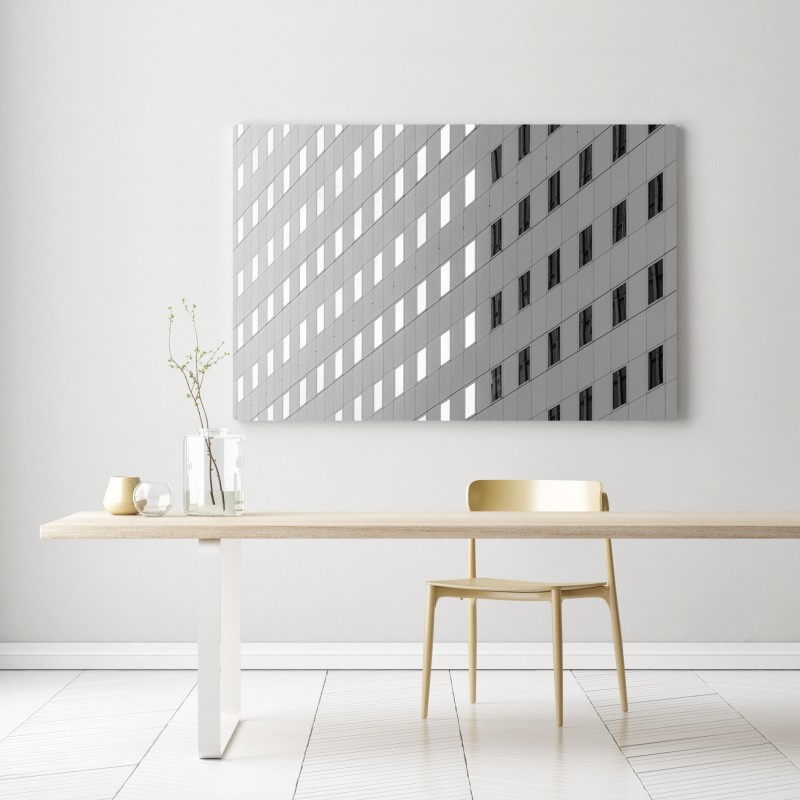 Leinwandbild minimalistische fassadenstruktur mit geometrischem muster – Wallnifity® Leinwandbild minimalistische fassadenstruktur mit geometrischem muster – Wallnifity®