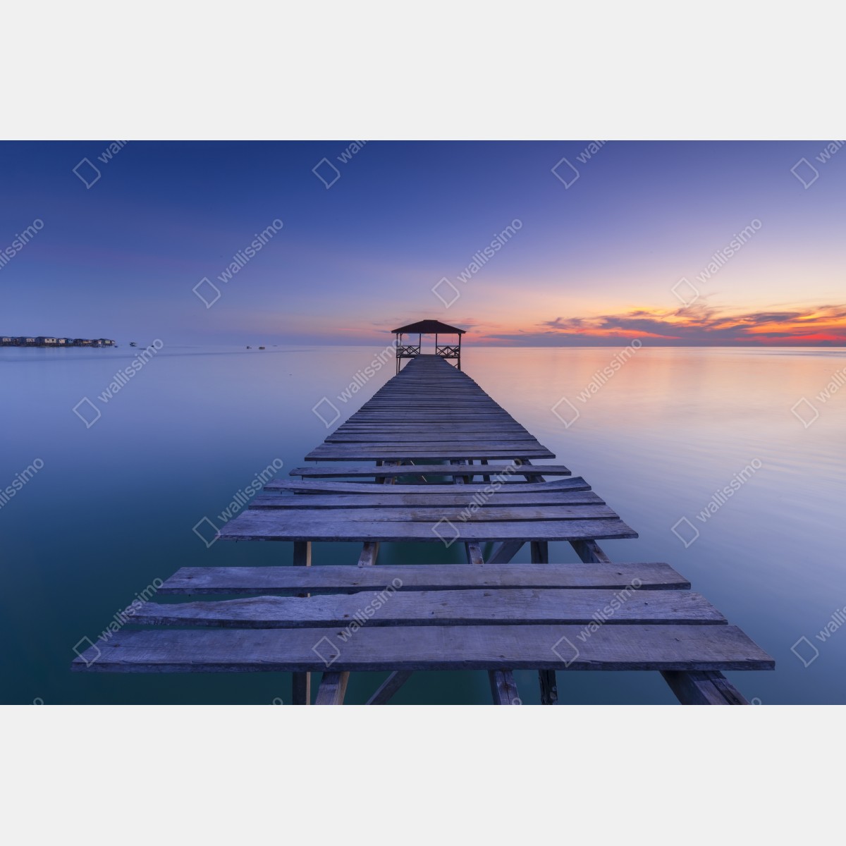 Leinwandbild ruhiger steg bei sonnenuntergang – Wallnifity® Leinwandbild ruhiger steg bei sonnenuntergang – Wallnifity®