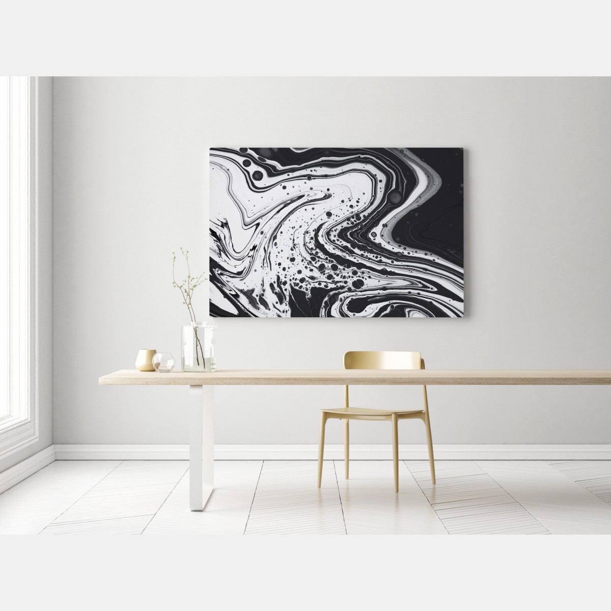 Leinwandbild schwarz-weißes marmormuster – Wallnifity® Leinwandbild schwarz-weißes marmormuster – Wallnifity®