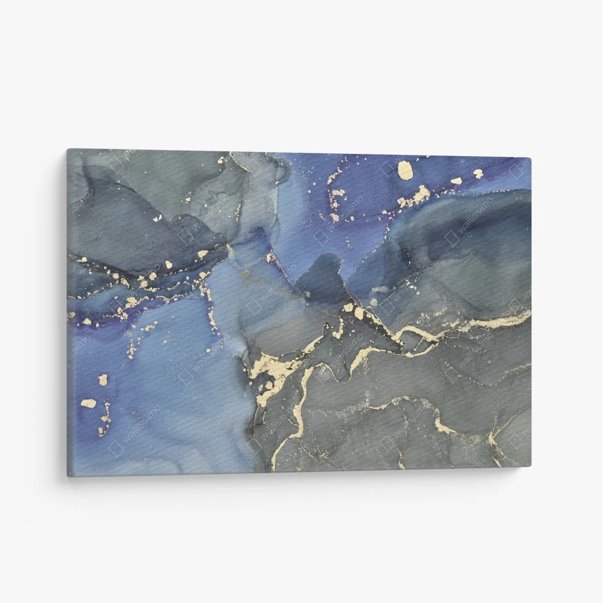 Leinwandbild luxuriöse blau-goldene abstraktion – Wallnifity®