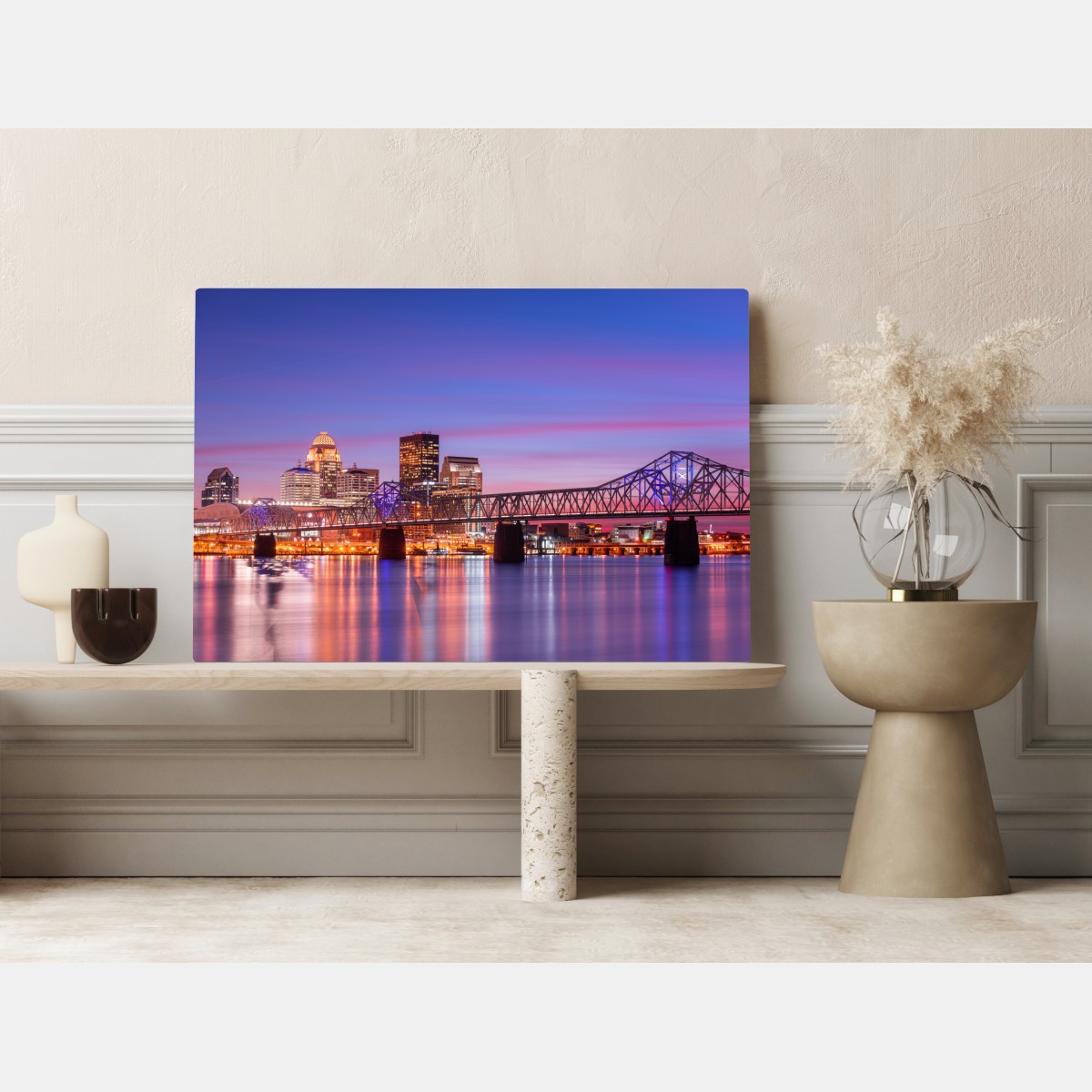 Leinwandbild Louisville skyline bei dämmerung – Wallnifity® Leinwandbild Louisville skyline bei dämmerung – Wallnifity®