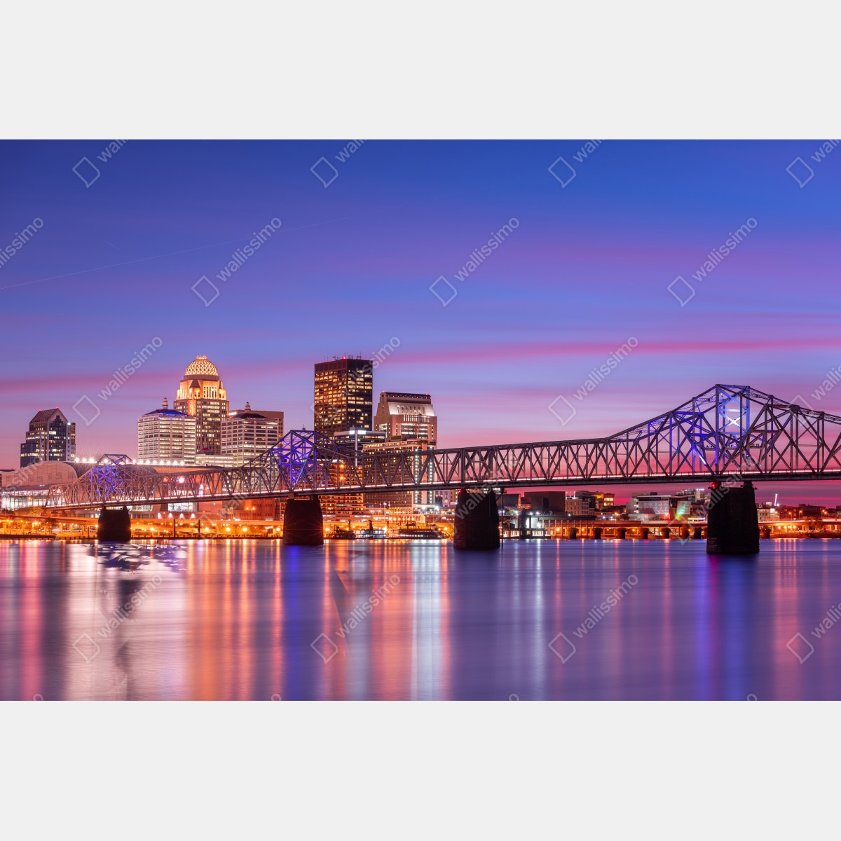Leinwandbild Louisville skyline bei dämmerung – Wallnifity® Leinwandbild Louisville skyline bei dämmerung – Wallnifity®