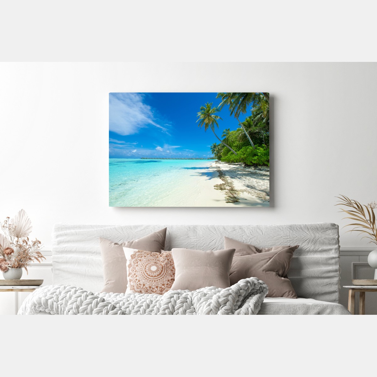 Leinwandbild tropischer strand auf den Malediven – Wallnifity® Leinwandbild tropischer strand auf den Malediven – Wallnifity®