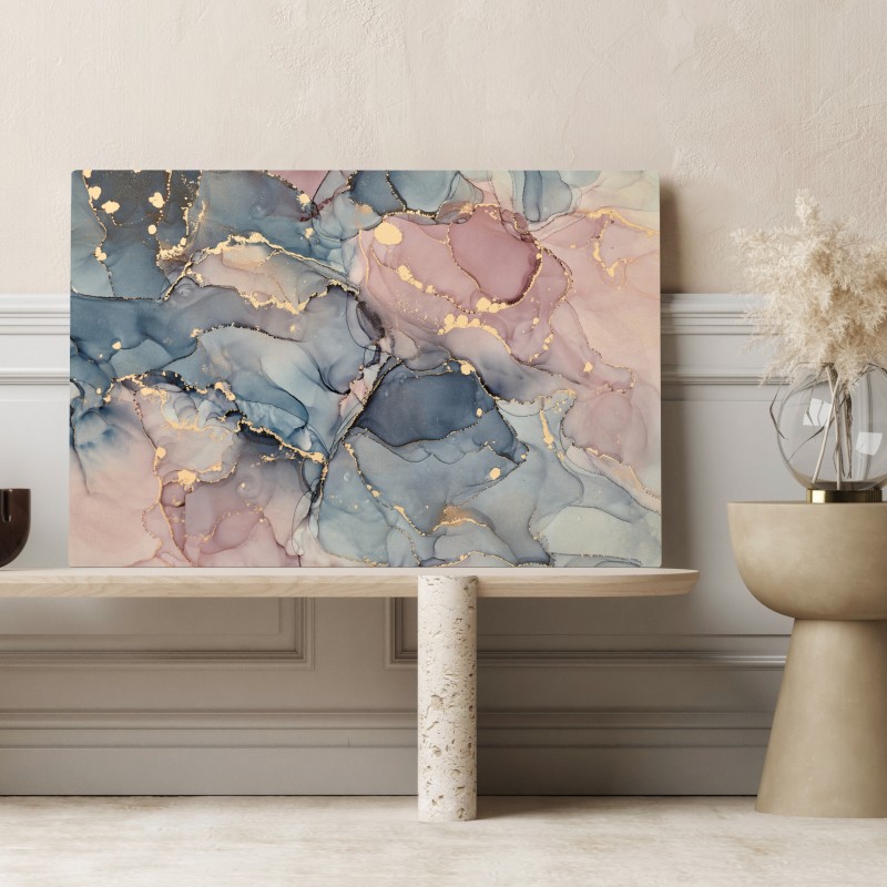 Leinwandbild zarte pastell-flüssigmarmor mit goldadern – Wallnifity® Leinwandbild zarte pastell-flüssigmarmor mit goldadern – Wallnifity®