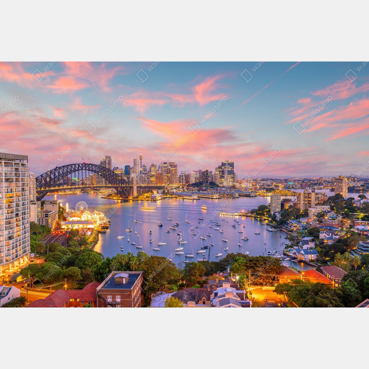Leinwandbild sonnenuntergang über Sydney – Wallnifity®
