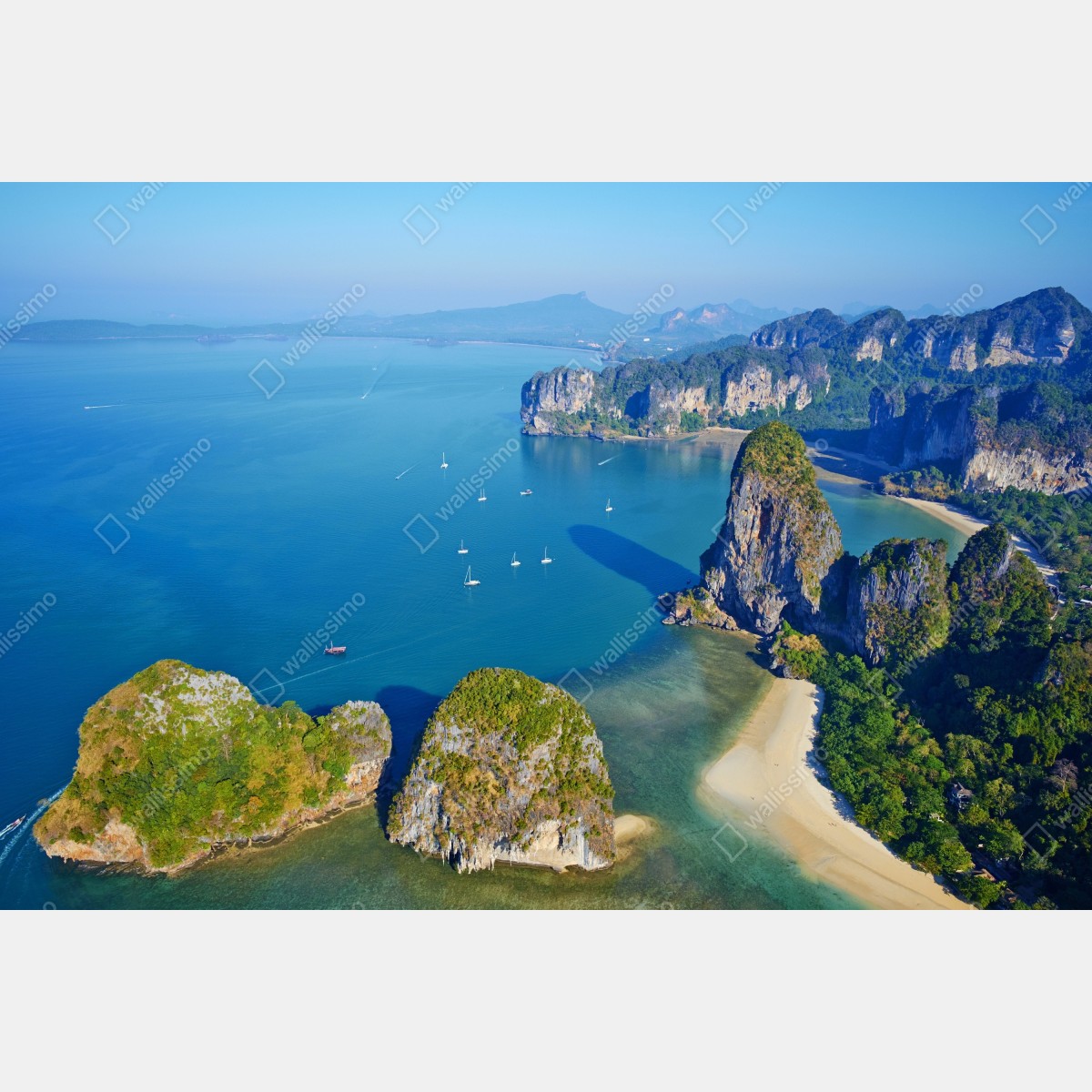 Leinwandbild türkise insel- und klippenlandschaft – Wallnifity® Leinwandbild türkise insel- und klippenlandschaft – Wallnifity®