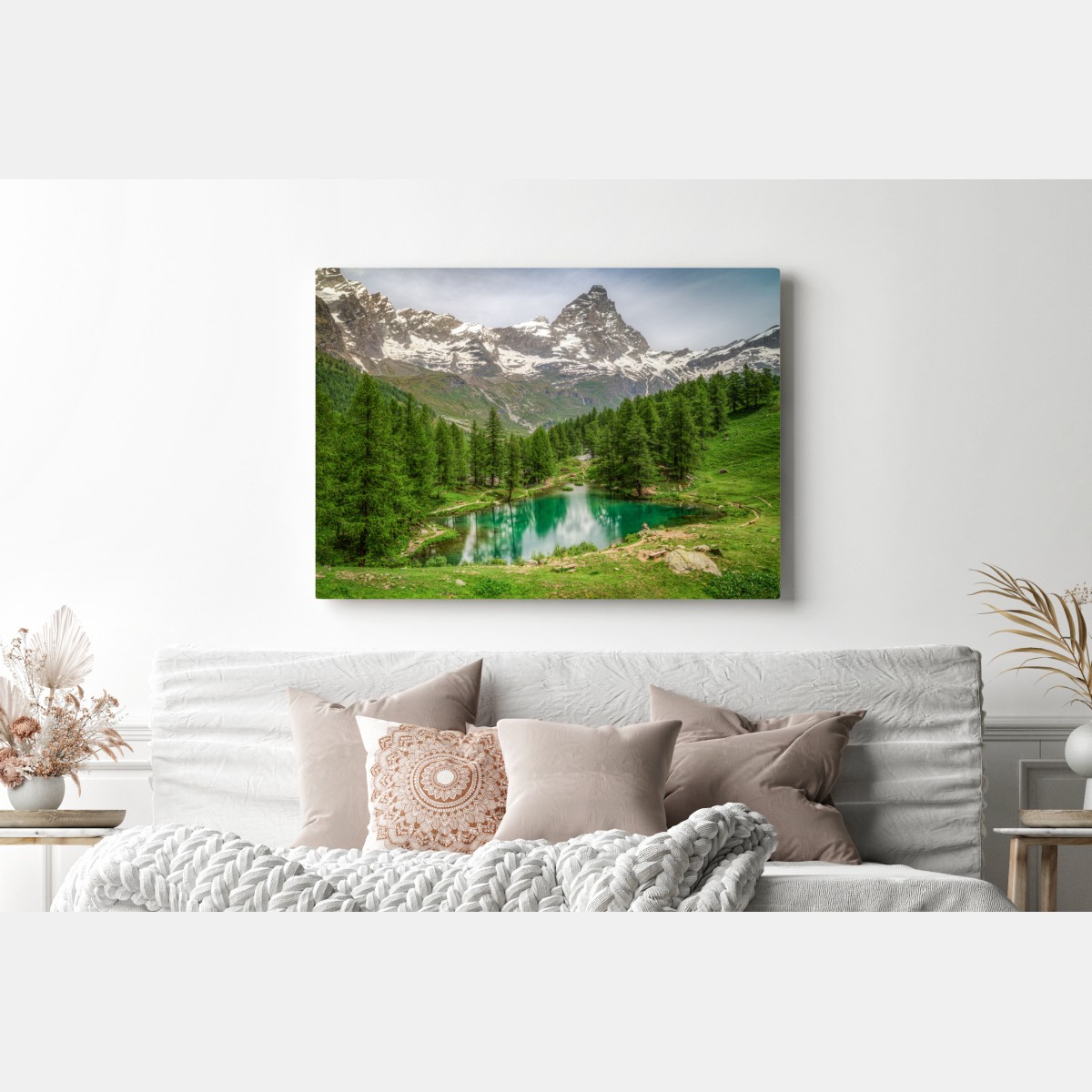Leinwandbild blauer see bei Cervinia – Wallnifity® Leinwandbild blauer see bei Cervinia – Wallnifity®