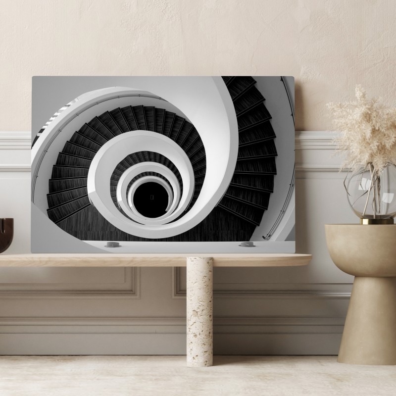Leinwandbild spiraltreppe in monochrom – Wallnifity® Leinwandbild spiraltreppe in monochrom – Wallnifity®