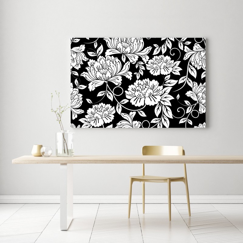 Leinwandbild monochromes blumenmuster – Wallnifity® Leinwandbild monochromes blumenmuster – Wallnifity®