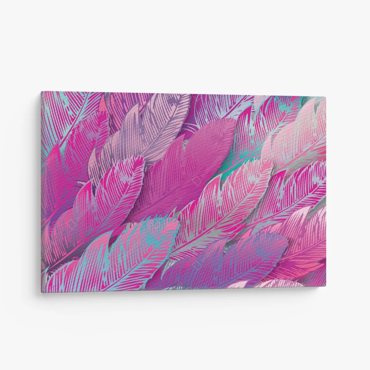 Leinwandbild irisierendes rosa federmuster – Wallnifity® Leinwandbild irisierendes rosa federmuster – Wallnifity®