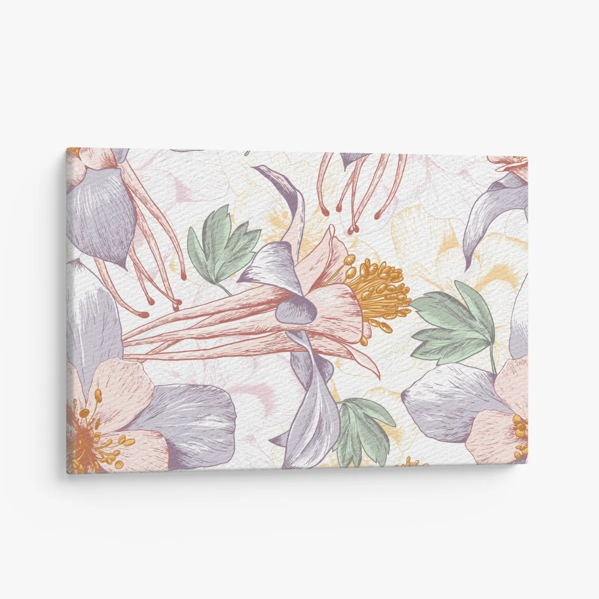Leinwandbild zarte pastellblumen im botanischen stil – Wallnifity® Leinwandbild zarte pastellblumen im botanischen stil – Wallnifity®