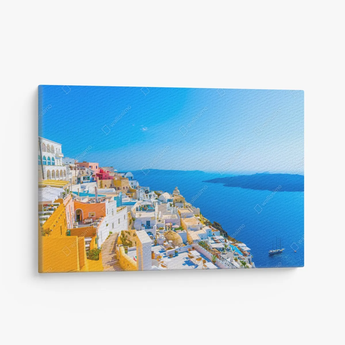 Leinwandbild sonnige ansicht der caldera von Santorini – Wallnifity® Leinwandbild sonnige ansicht der caldera von Santorini – Wallnifity®