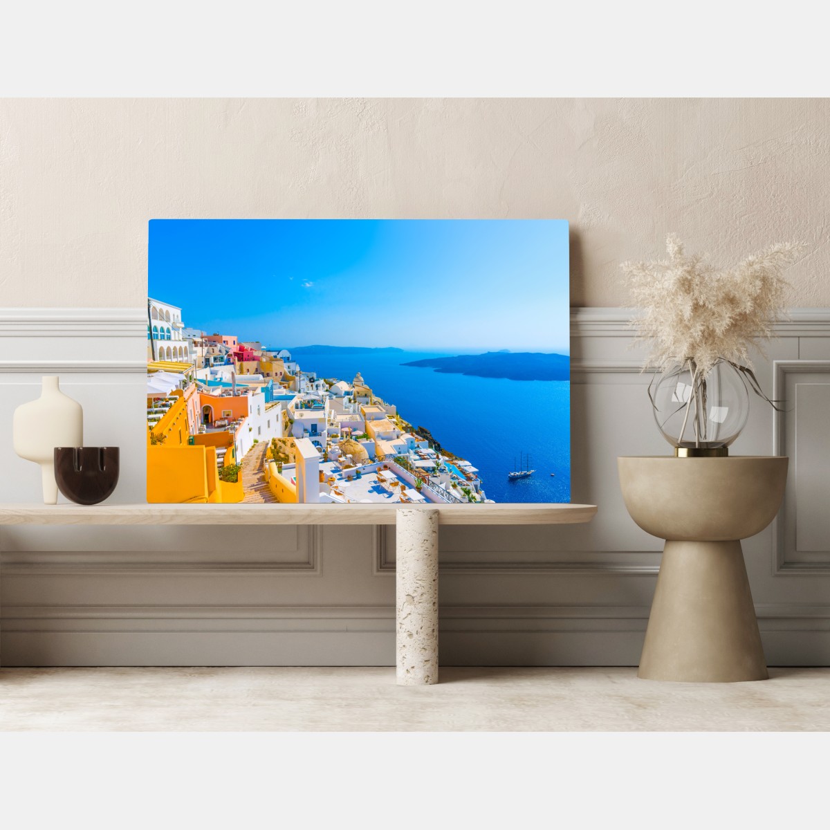 Leinwandbild sonnige ansicht der caldera von Santorini – Wallnifity® Leinwandbild sonnige ansicht der caldera von Santorini – Wallnifity®