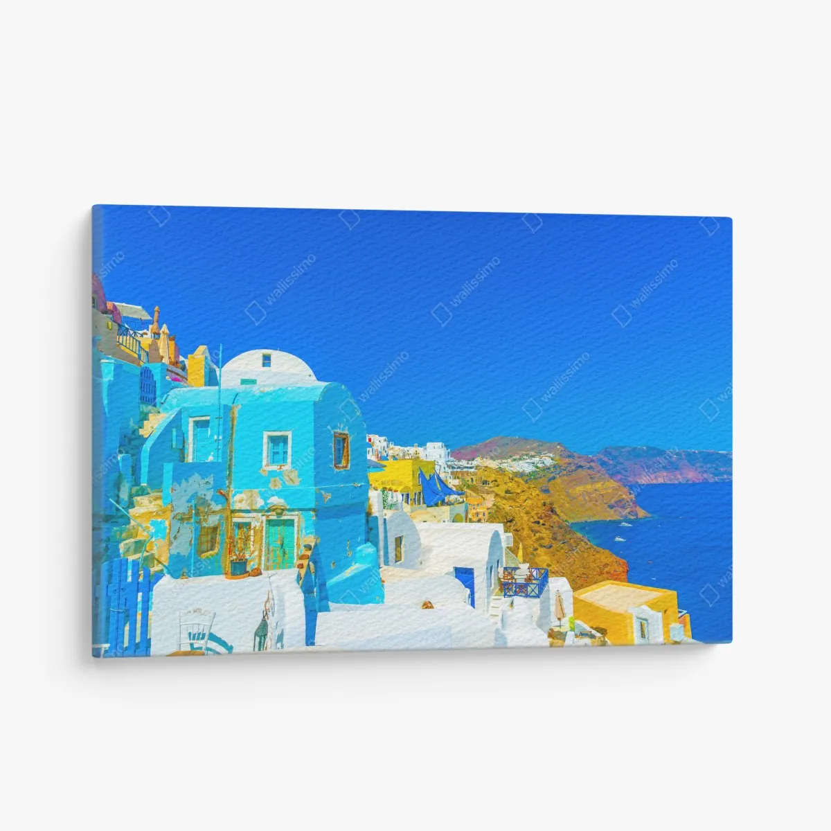 Leinwandbild sonniger blick auf Oia, Santorini – Wallnifity® Leinwandbild sonniger blick auf Oia, Santorini – Wallnifity®