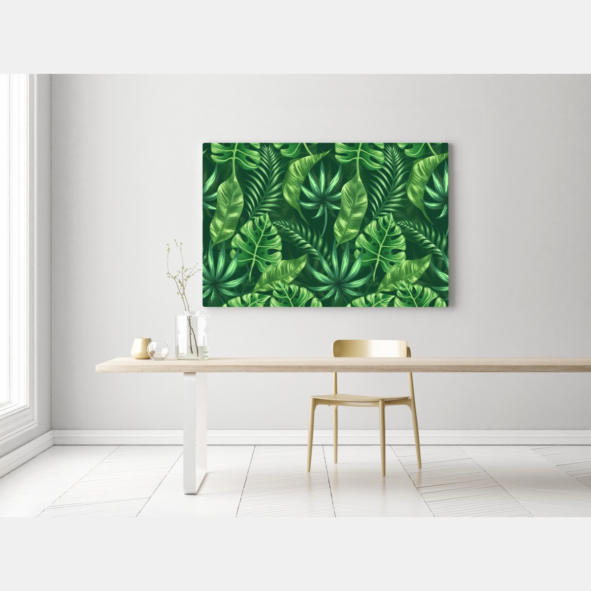 Leinwandbild tropisches monstera blattmuster – Wallnifity® Leinwandbild tropisches monstera blattmuster – Wallnifity®