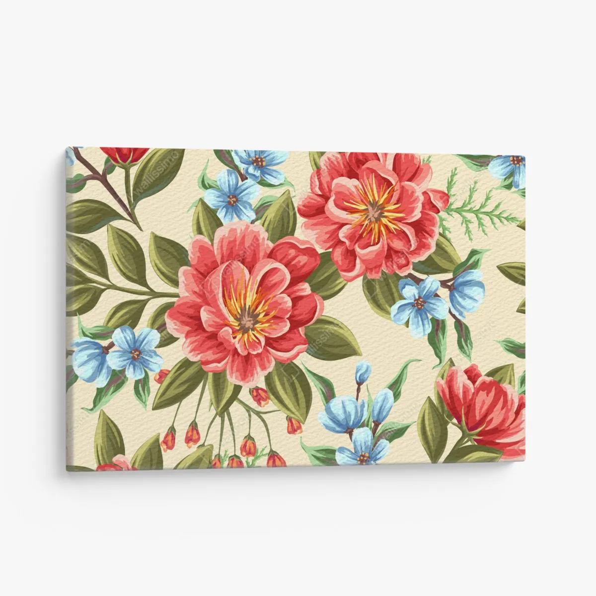 Leinwandbild lebhaftes aquarell blumenmuster – Wallnifity® Leinwandbild lebhaftes aquarell blumenmuster – Wallnifity®