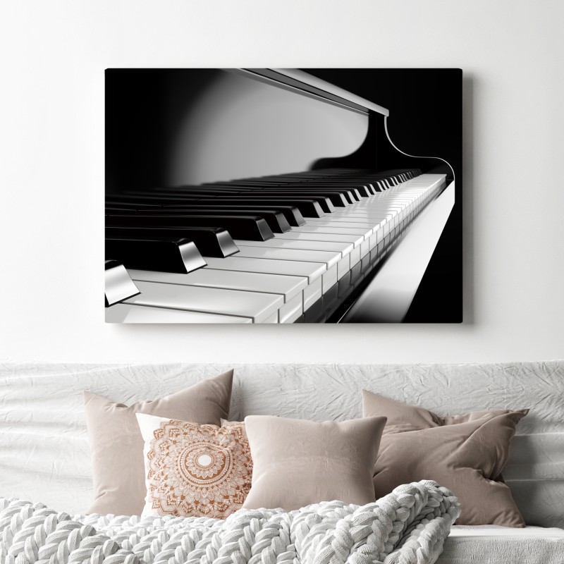 Leinwandbild elegante schwarzweiß klaviertasten – Wallnifity® Leinwandbild elegante schwarzweiß klaviertasten – Wallnifity®