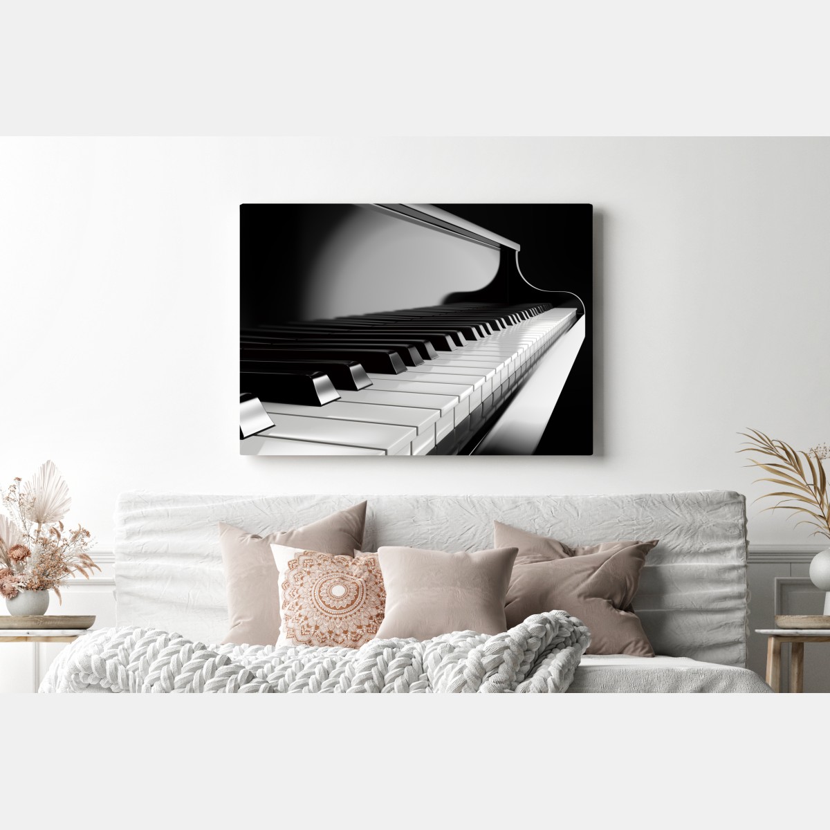 Leinwandbild elegante schwarzweiß klaviertasten – Wallnifity® Leinwandbild elegante schwarzweiß klaviertasten – Wallnifity®