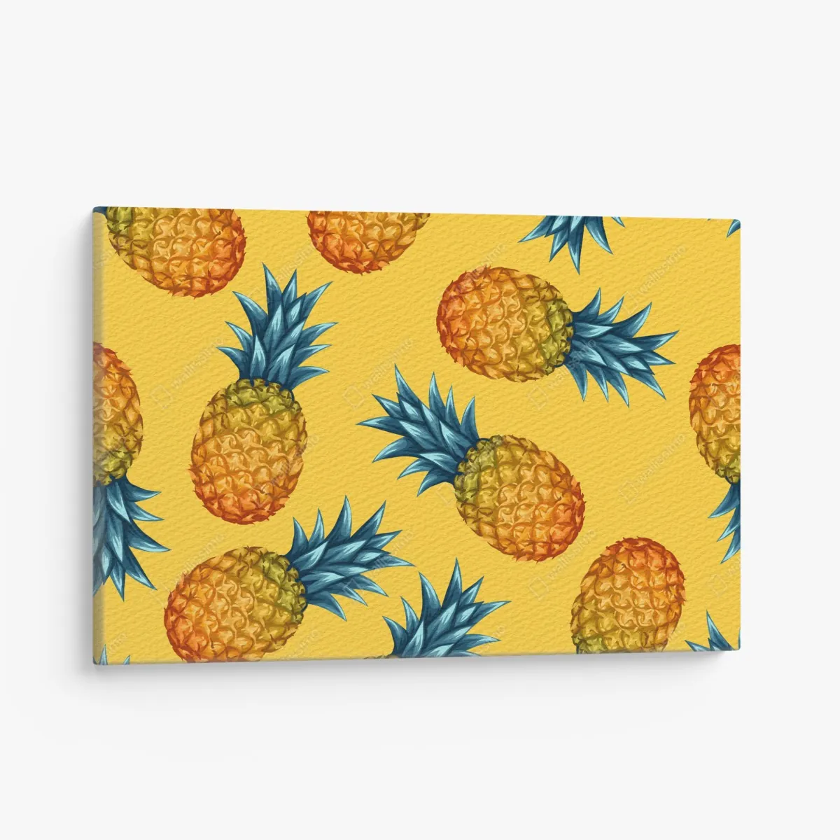 Leinwandbild tropisches ananasmuster auf gelbem hintergrund – Wallnifity®