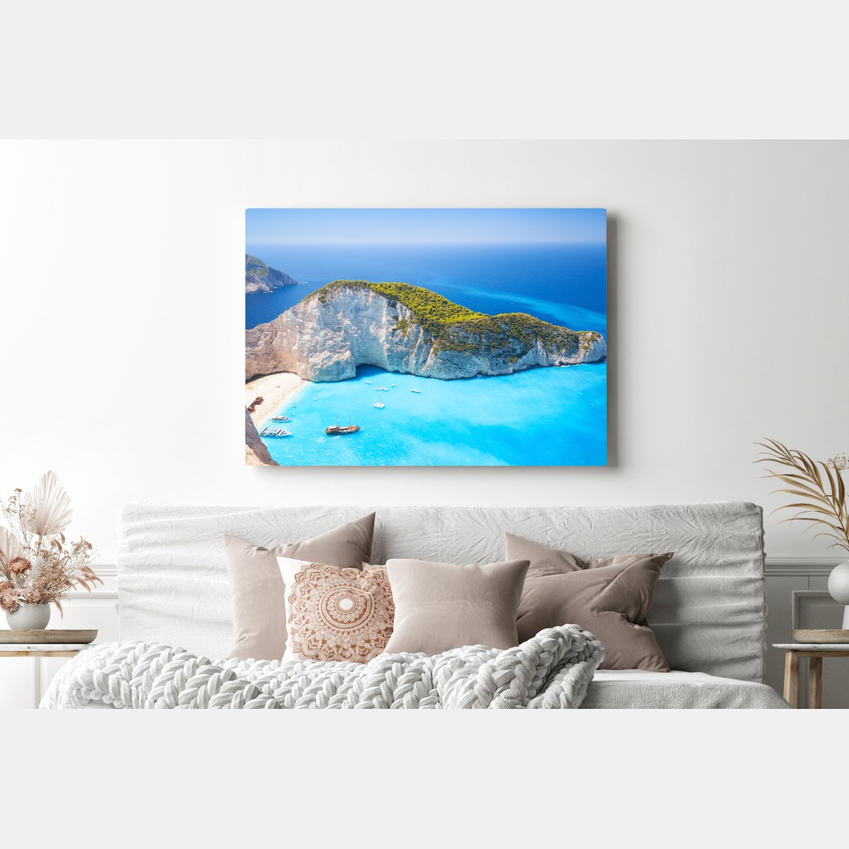 Leinwandbild Navagio-Bucht türkisblauer strand, Zakynthos – Wallnifity® Leinwandbild Navagio-Bucht türkisblauer strand, Zakynthos – Wallnifity®