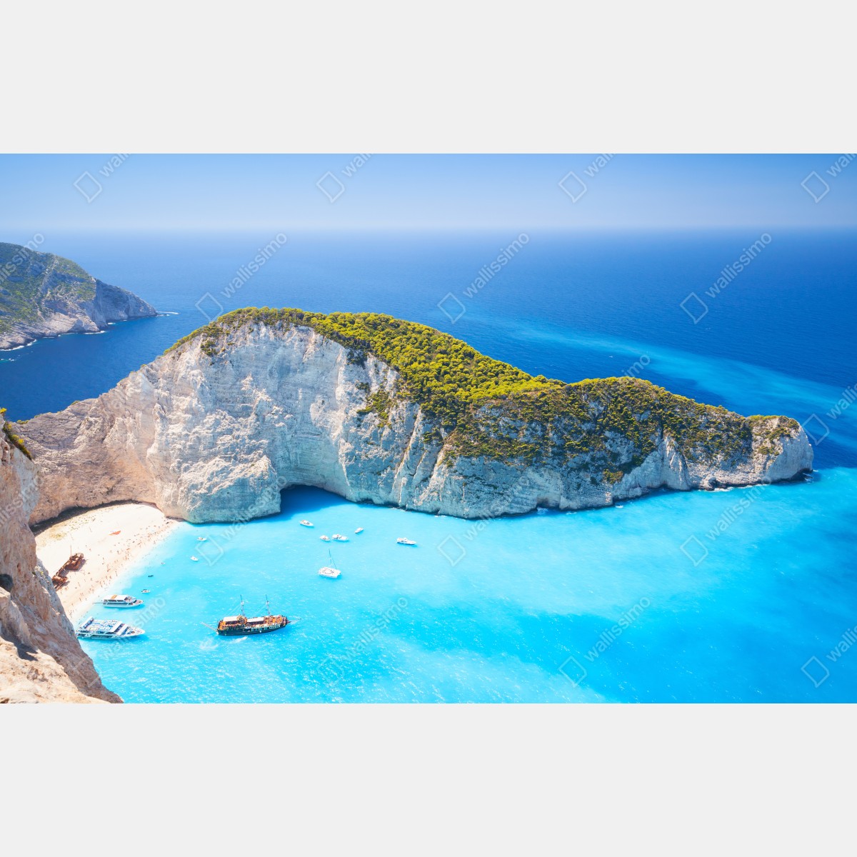 Leinwandbild Navagio-Bucht türkisblauer strand, Zakynthos – Wallnifity® Leinwandbild Navagio-Bucht türkisblauer strand, Zakynthos – Wallnifity®