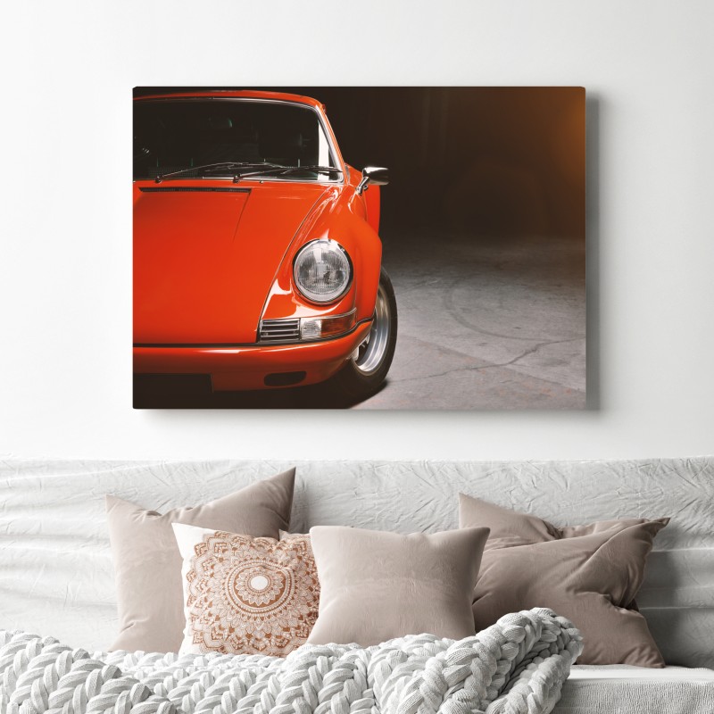 Leinwandbild roter oldtimer sportwagen nahaufnahme – Wallnifity® Leinwandbild roter oldtimer sportwagen nahaufnahme – Wallnifity®