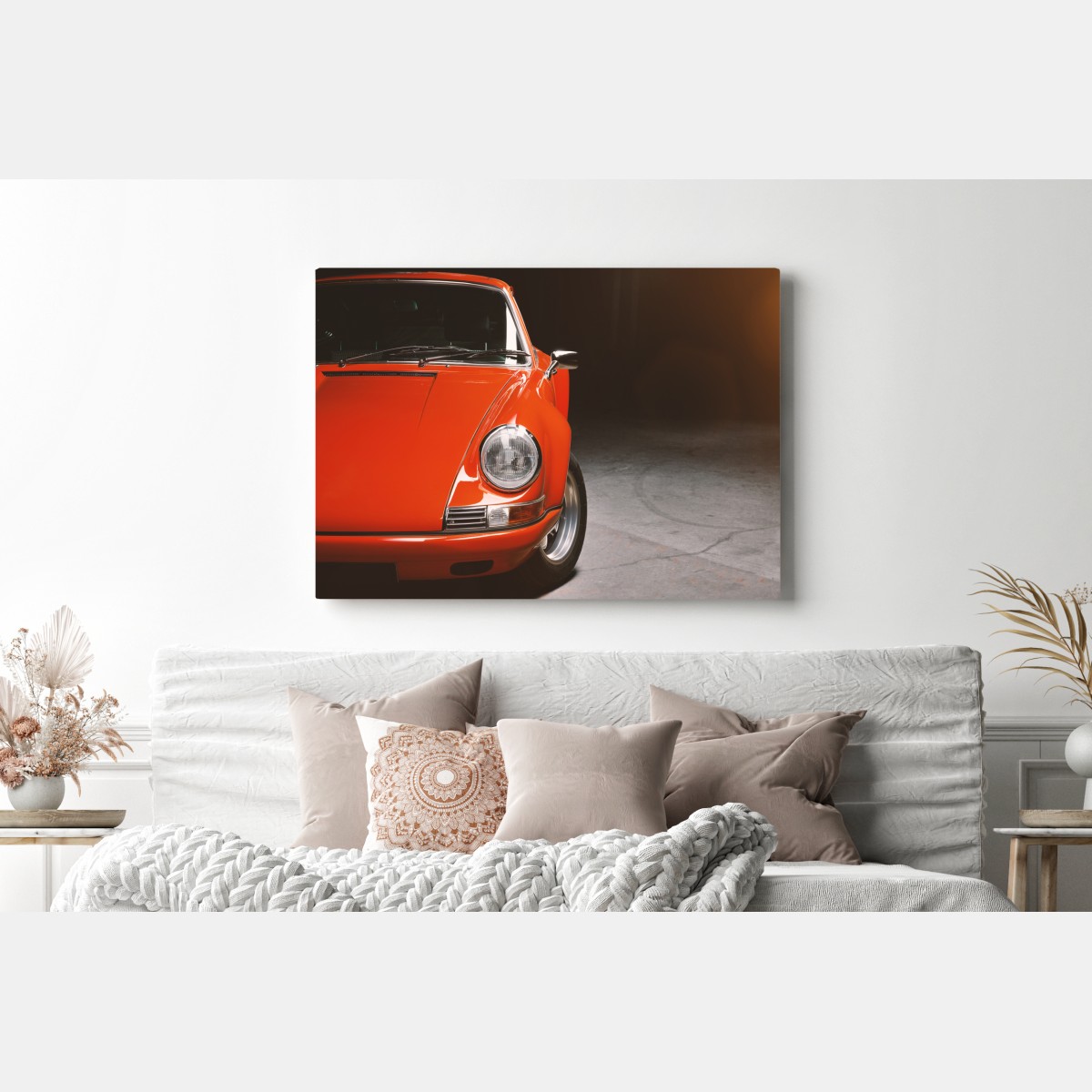 Leinwandbild roter oldtimer sportwagen nahaufnahme – Wallnifity® Leinwandbild roter oldtimer sportwagen nahaufnahme – Wallnifity®