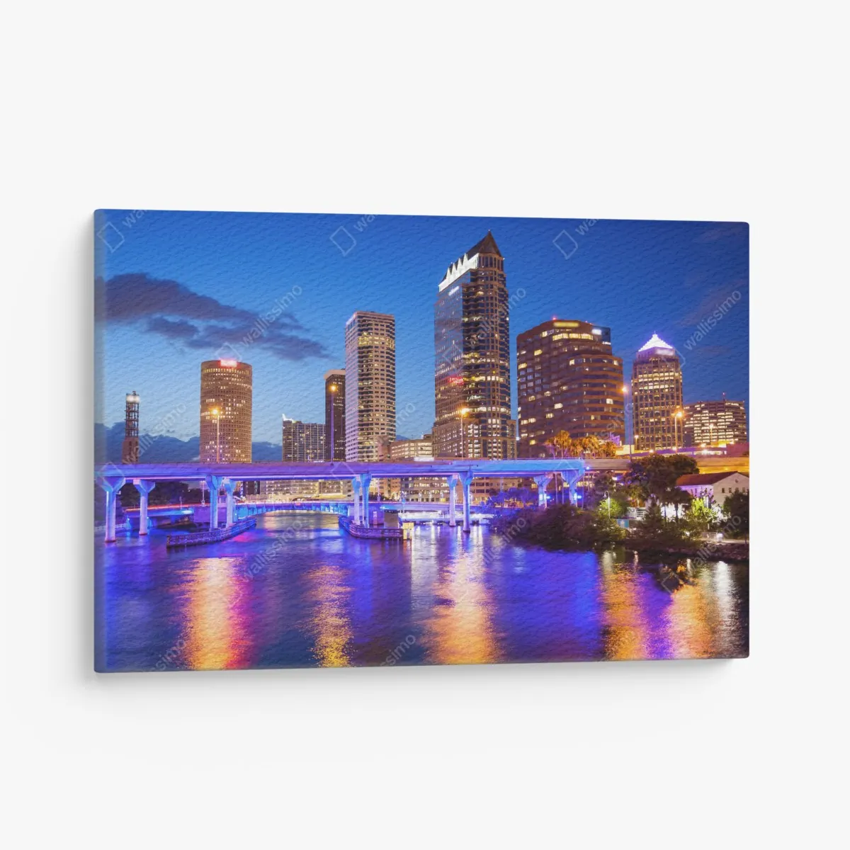 Leinwandbild Tampa skyline bei nacht – Wallnifity® Leinwandbild Tampa skyline bei nacht – Wallnifity®