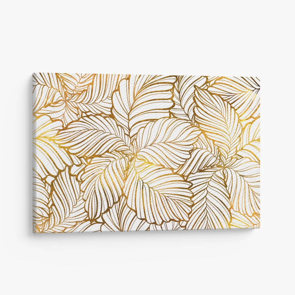 Leinwandbild goldenes blatt line art muster – Wallnifity®