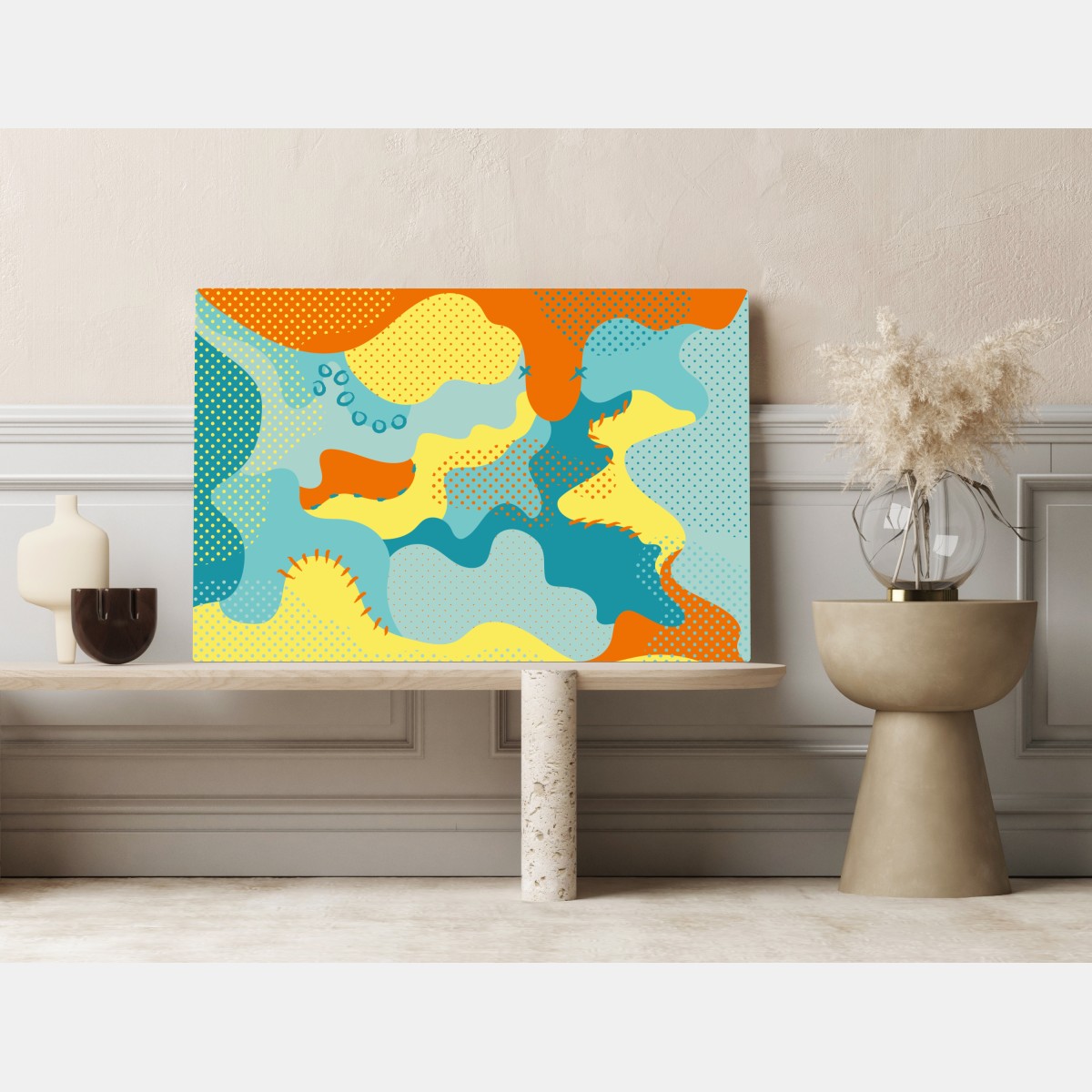 Leinwandbild lebendige abstrakte pop-art-komposition – Wallnifity® Leinwandbild lebendige abstrakte pop-art-komposition – Wallnifity®