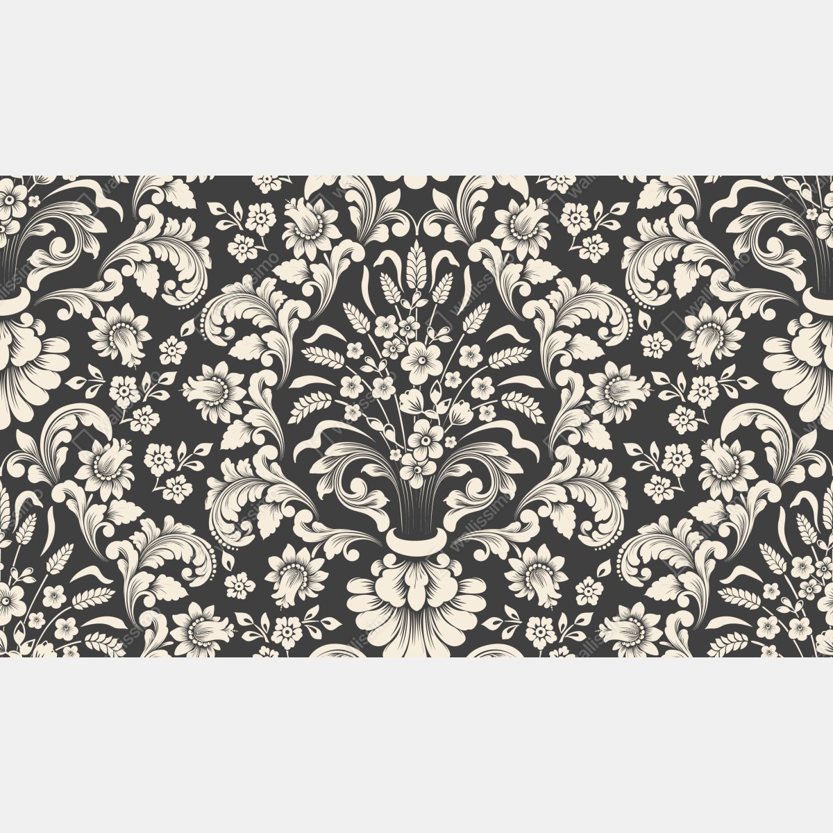 Leinwandbild vintage blumiges damastmuster – Wallnifity® Leinwandbild vintage blumiges damastmuster – Wallnifity®