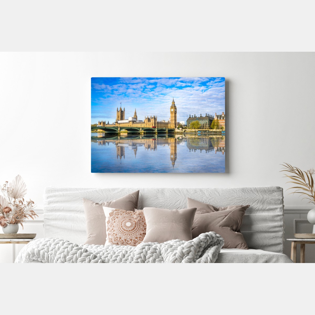 Leinwandbild London skyline mit spiegelung auf dem fluss – Wallnifity® Leinwandbild London skyline mit spiegelung auf dem fluss – Wallnifity®