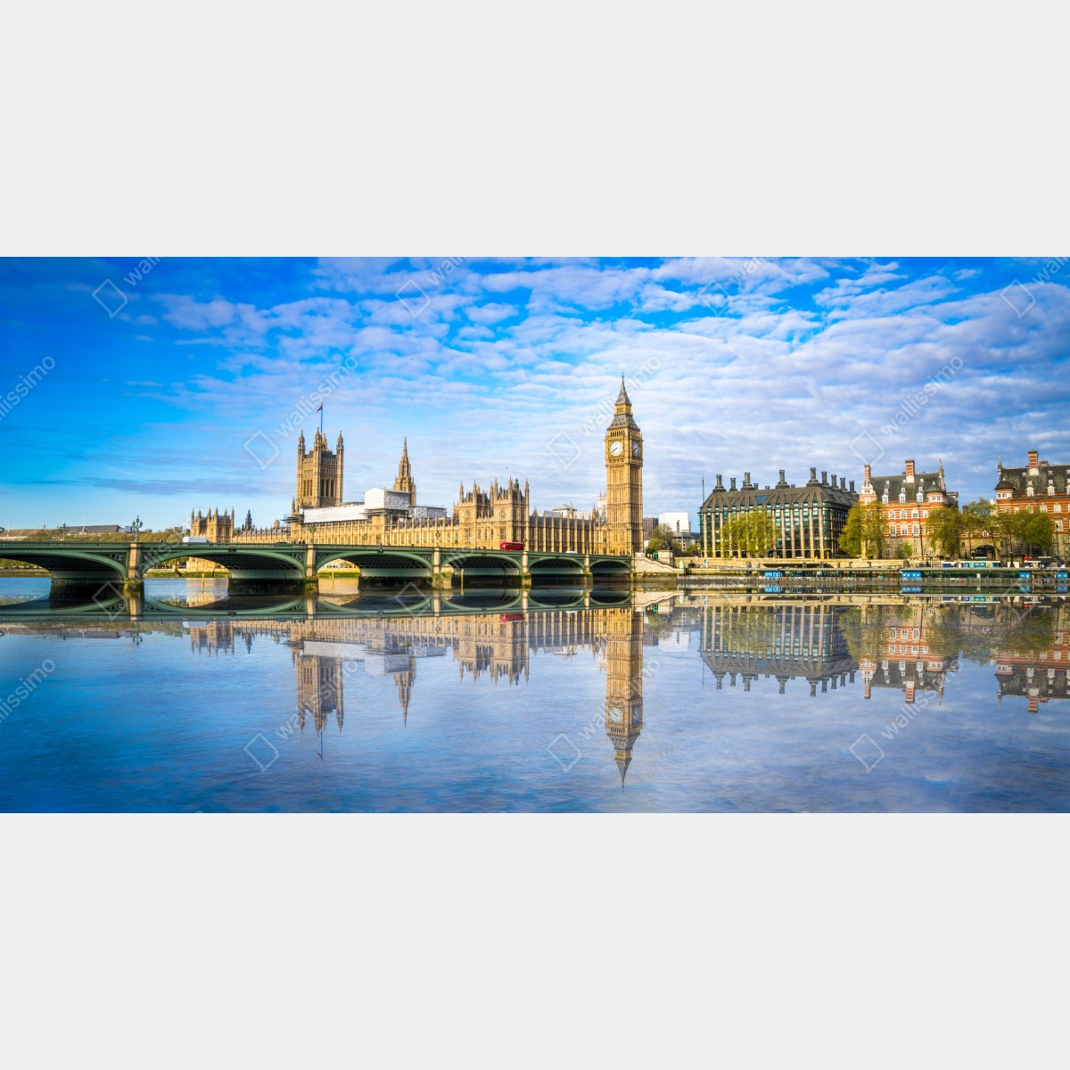 Leinwandbild London skyline mit spiegelung auf dem fluss – Wallnifity® Leinwandbild London skyline mit spiegelung auf dem fluss – Wallnifity®
