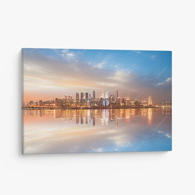 Leinwandbild sonniges mediterranes küstendorf – Wallnifity®