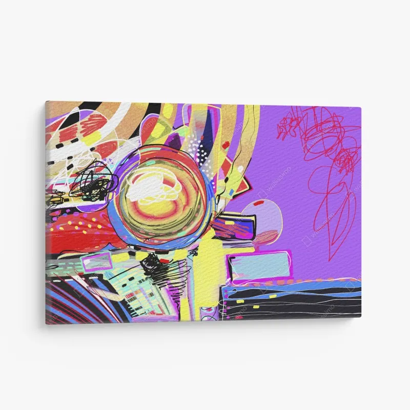 Leinwandbild nahtloses muster mit rock-symbolen – Wallnifity®