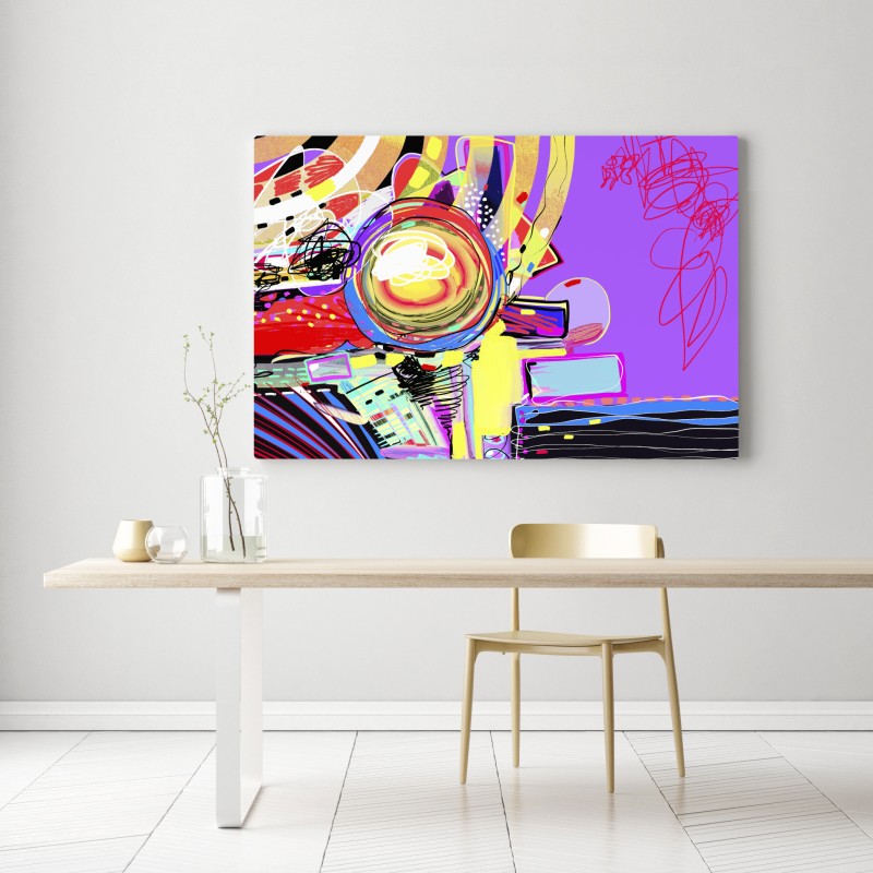 Leinwandbild lebendige violette abstrakte komposition – Wallnifity® Leinwandbild lebendige violette abstrakte komposition – Wallnifity®