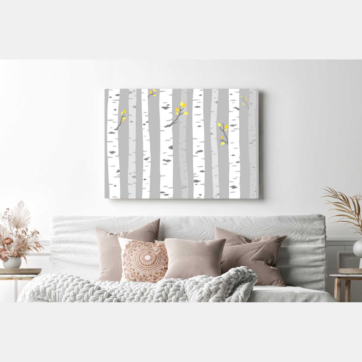 Leinwandbild skandinavischer birkenwald – Wallnifity® Leinwandbild skandinavischer birkenwald – Wallnifity®