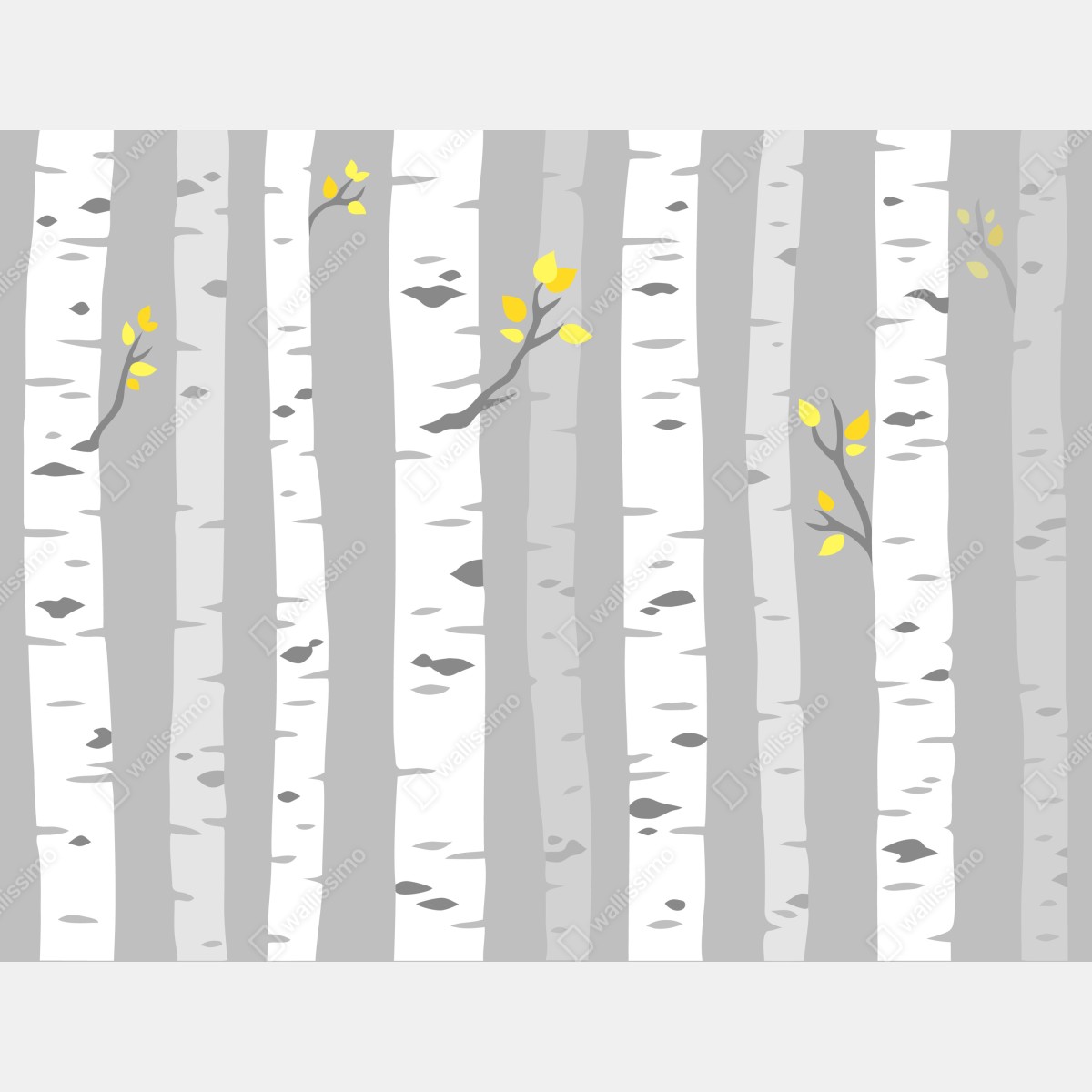 Leinwandbild skandinavischer birkenwald – Wallnifity® Leinwandbild skandinavischer birkenwald – Wallnifity®