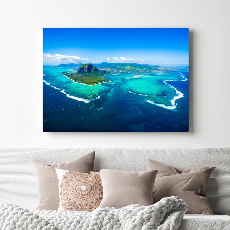 Leinwandbild panorama Le Morne über der lagune von Mauritius – Wallnifity® Leinwandbild panorama Le Morne über der lagune von Mauritius – Wallnifity®