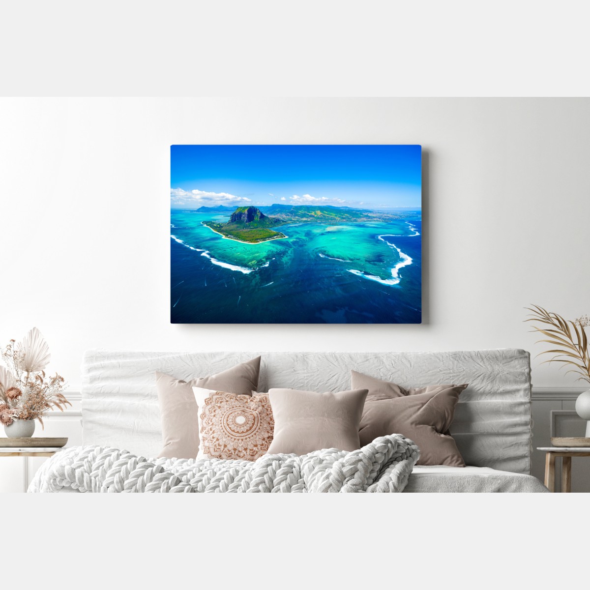 Leinwandbild panorama Le Morne über der lagune von Mauritius – Wallnifity® Leinwandbild panorama Le Morne über der lagune von Mauritius – Wallnifity®